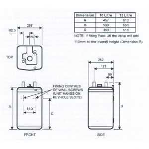 Heatrae Sadia - Hotflo 10 Litre Instant Water Heater 50148 & Unvented Kit C